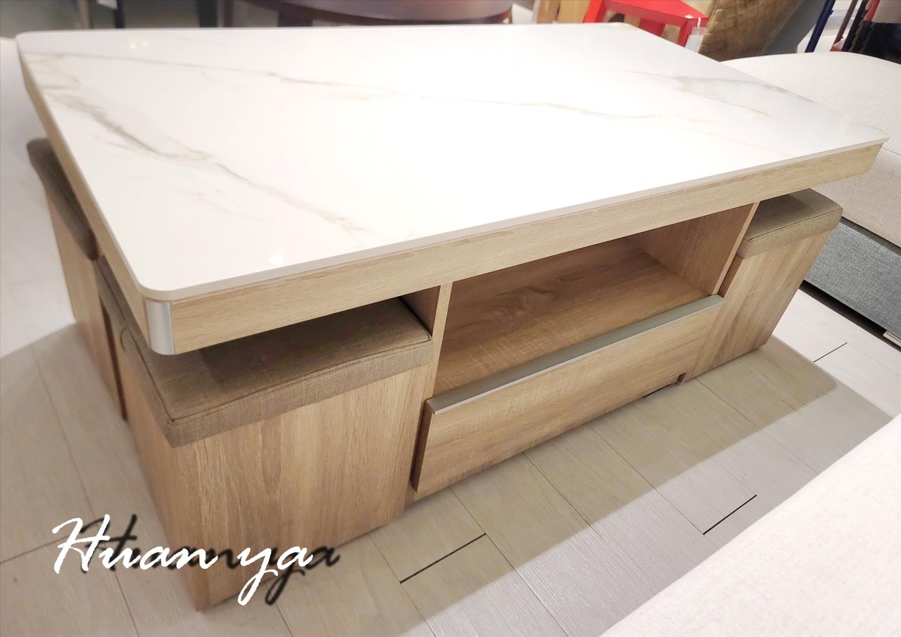 茱麗梧桐木岩板大茶几