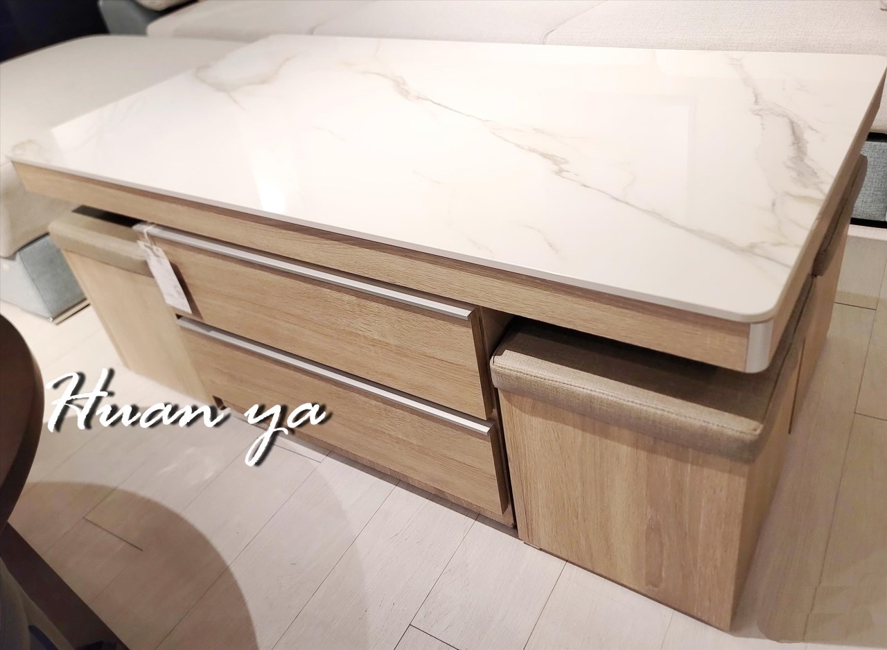 茱麗梧桐木岩板大茶几