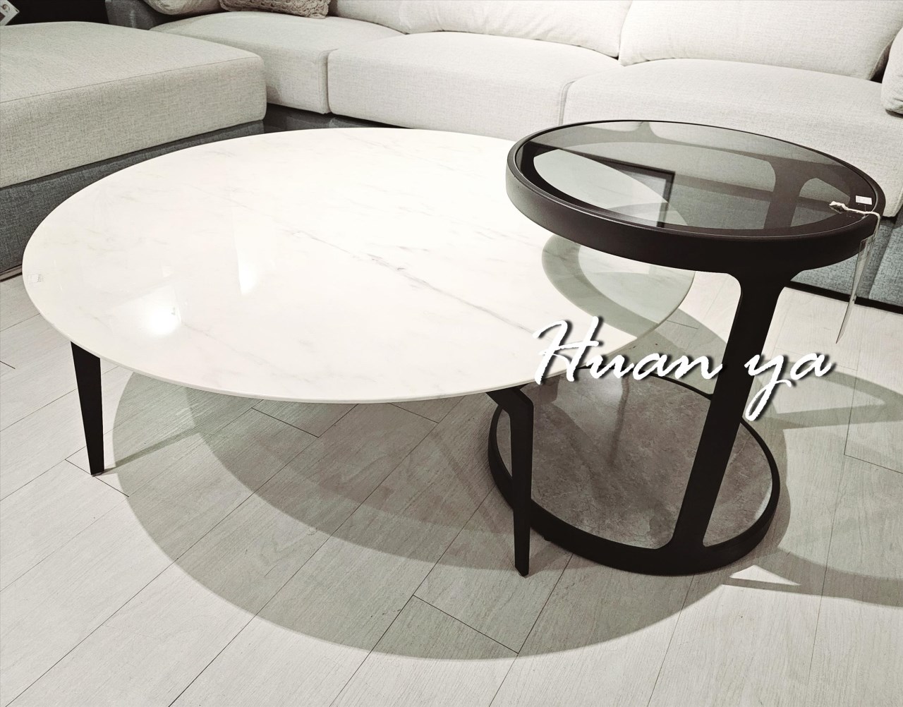 巴洛卡拉白石材大茶几