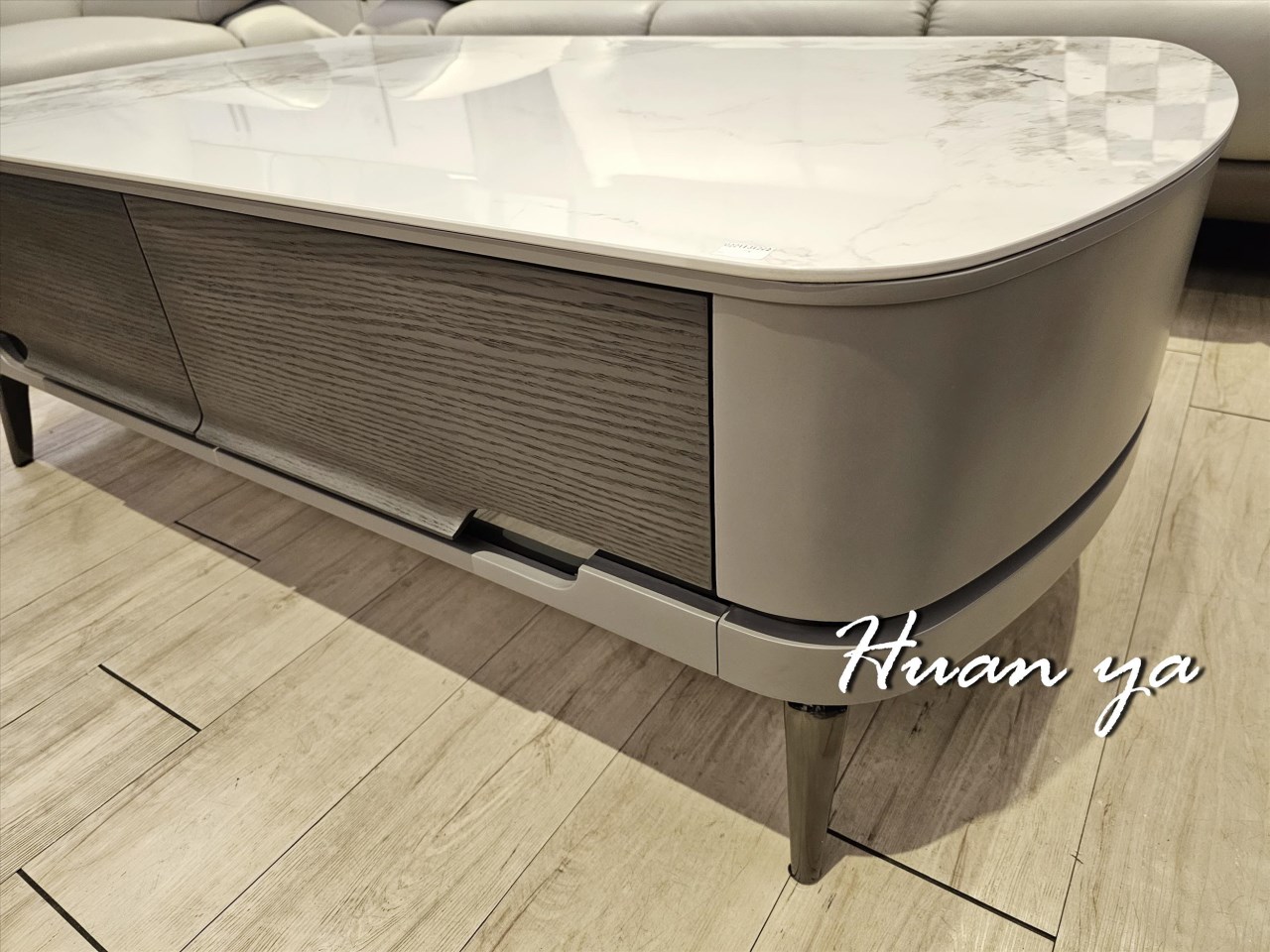 歐圓陶板圓弧大茶几