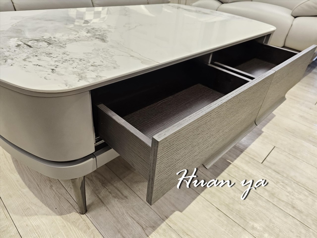 歐圓陶板圓弧大茶几