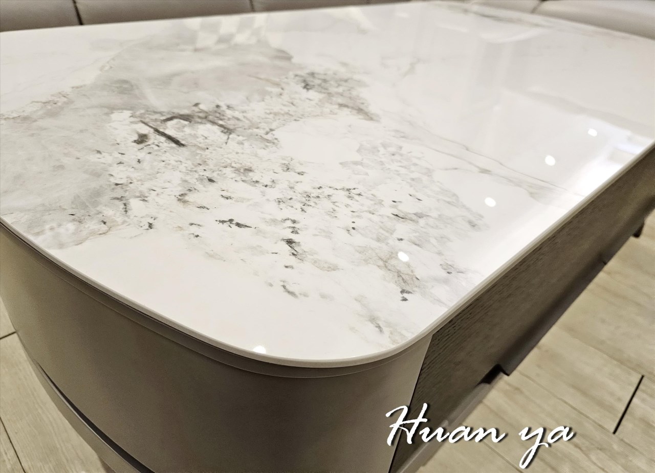 歐圓陶板圓弧大茶几