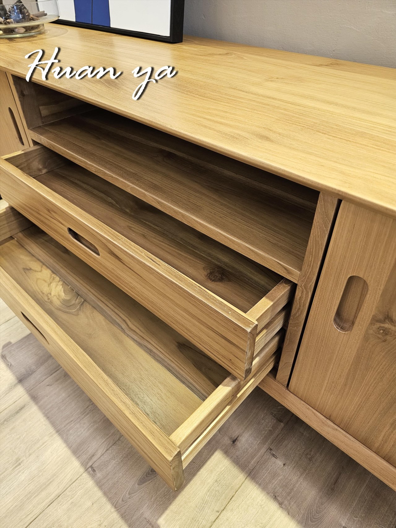 溫莎柚木全實木電視長櫃