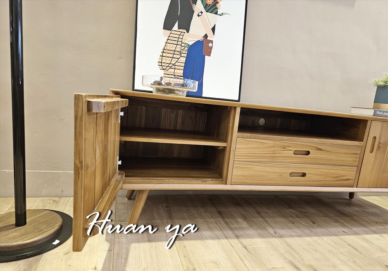 溫莎柚木全實木電視長櫃